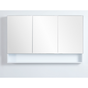 1200 PVC Fremantle Matte White Mirror Cabinet With Undershelf